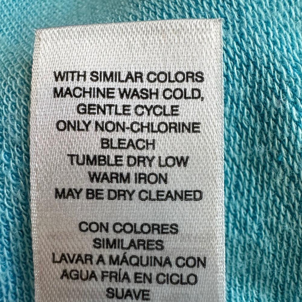 Chico's Dress Medium (Chicos Size 1) Blue Hooded Lounge Coastal Casual Pockets - Picture 8 of 8
